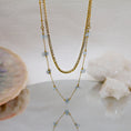 Cargar la imagen en la vista de la galería, Collar Shine Bright Doble Dorado | Aguamarina