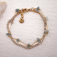Cargar la imagen en la vista de la galería, Pulsera Doble Shine Bright Dorado| Aguamarina