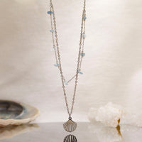 Collar Chip Doble Plateado | Aguamarina