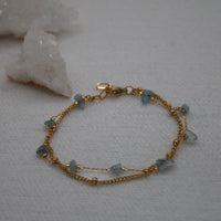 Pulsera Doble Chip | Aguamarina