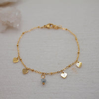 Pulsera Simple Charm y Chip | Aguamarina