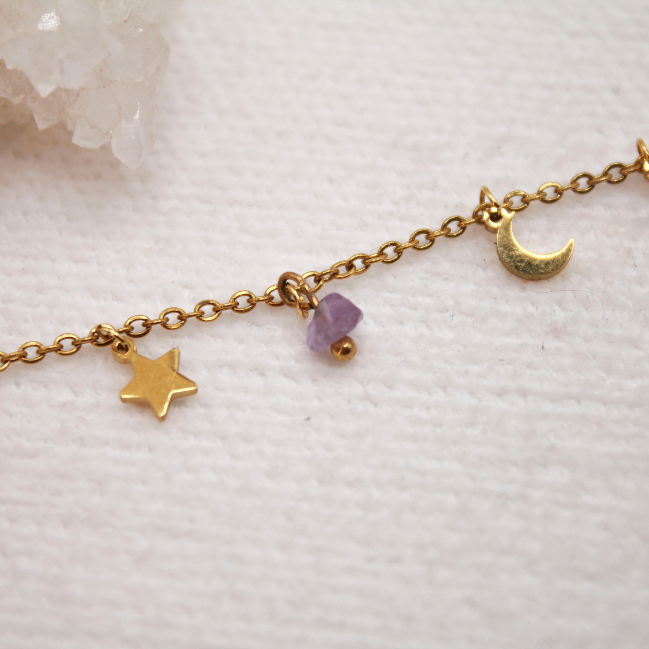 Pulsera Simple Charm y Chip | Amatista