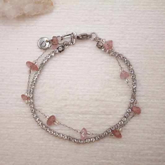 Double Shine Bright bracelet | Strawberry Quartz