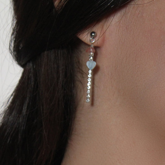 Earrings 3 Chips Online | Strawberry Quartz
