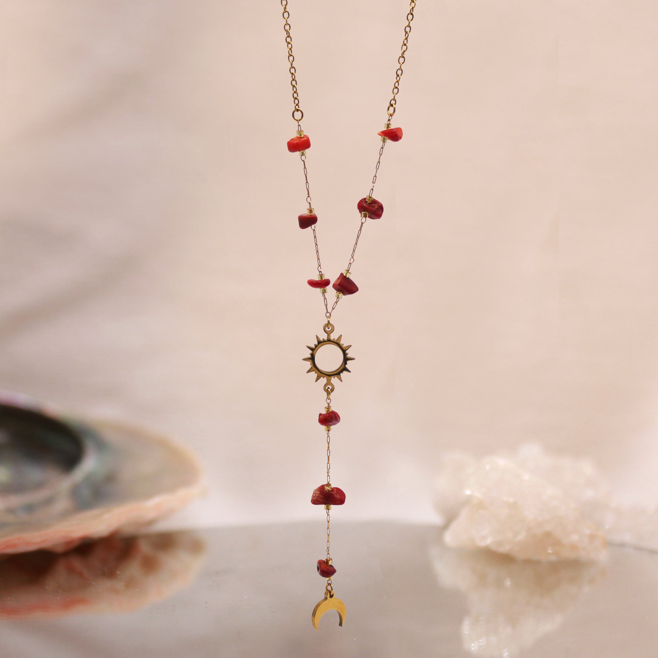 Collar Y Dorado | Coral