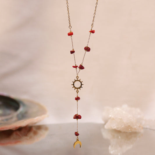 Collar Y Dorado | Coral