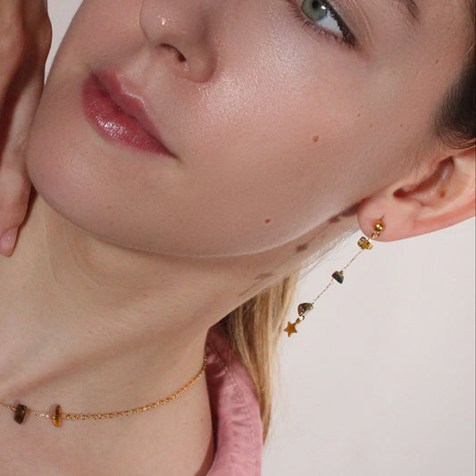 Earrings 3 Chips Online | Amethyst