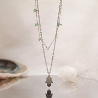 Collar Chip Doble Plateado | Jade