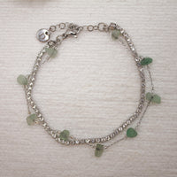 Pulsera Doble Shine Bright Plateado| Jade