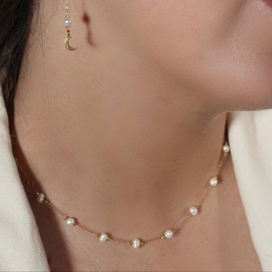 Simple chip necklace | Pearl