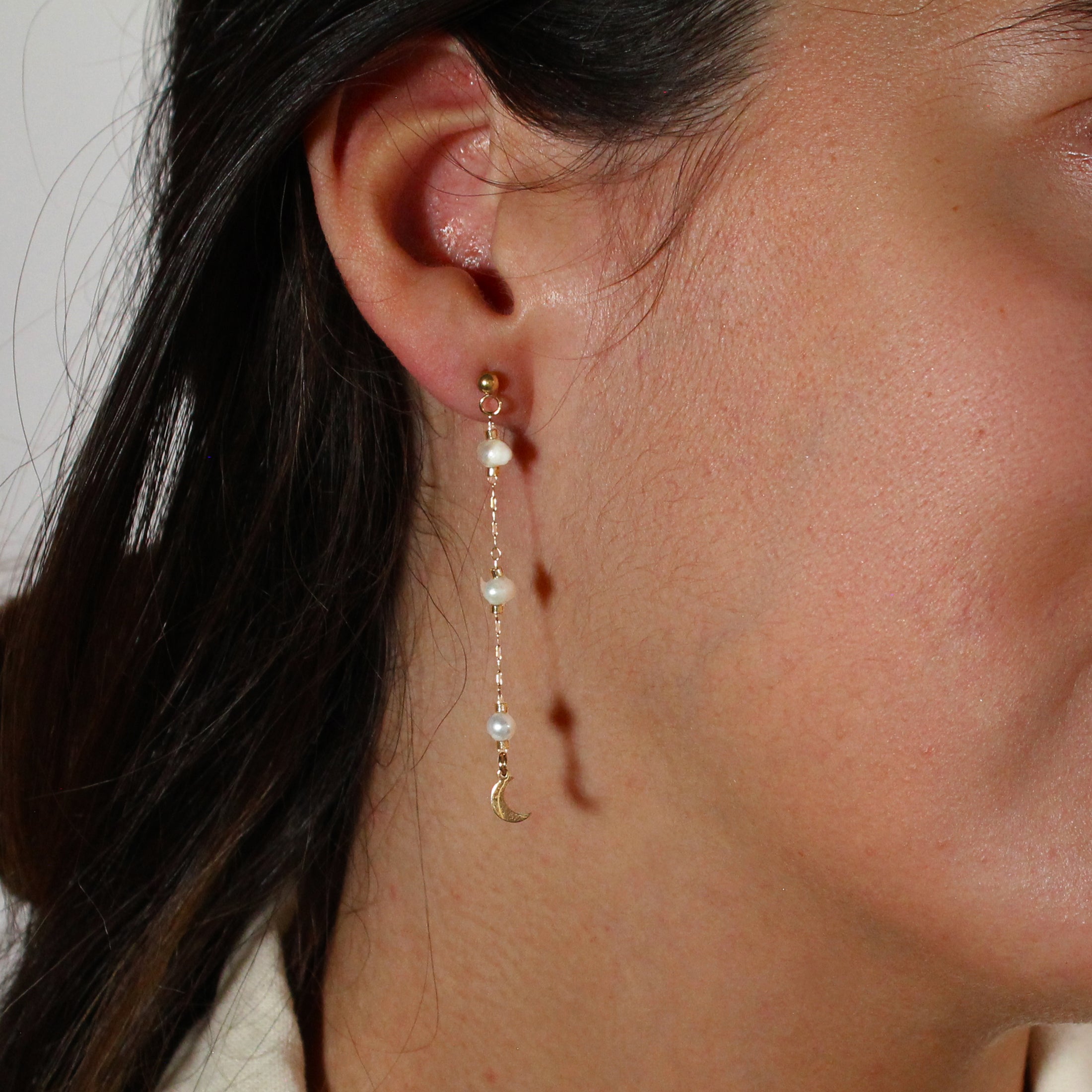 Earrings 3 Chips Online | Pink quartz