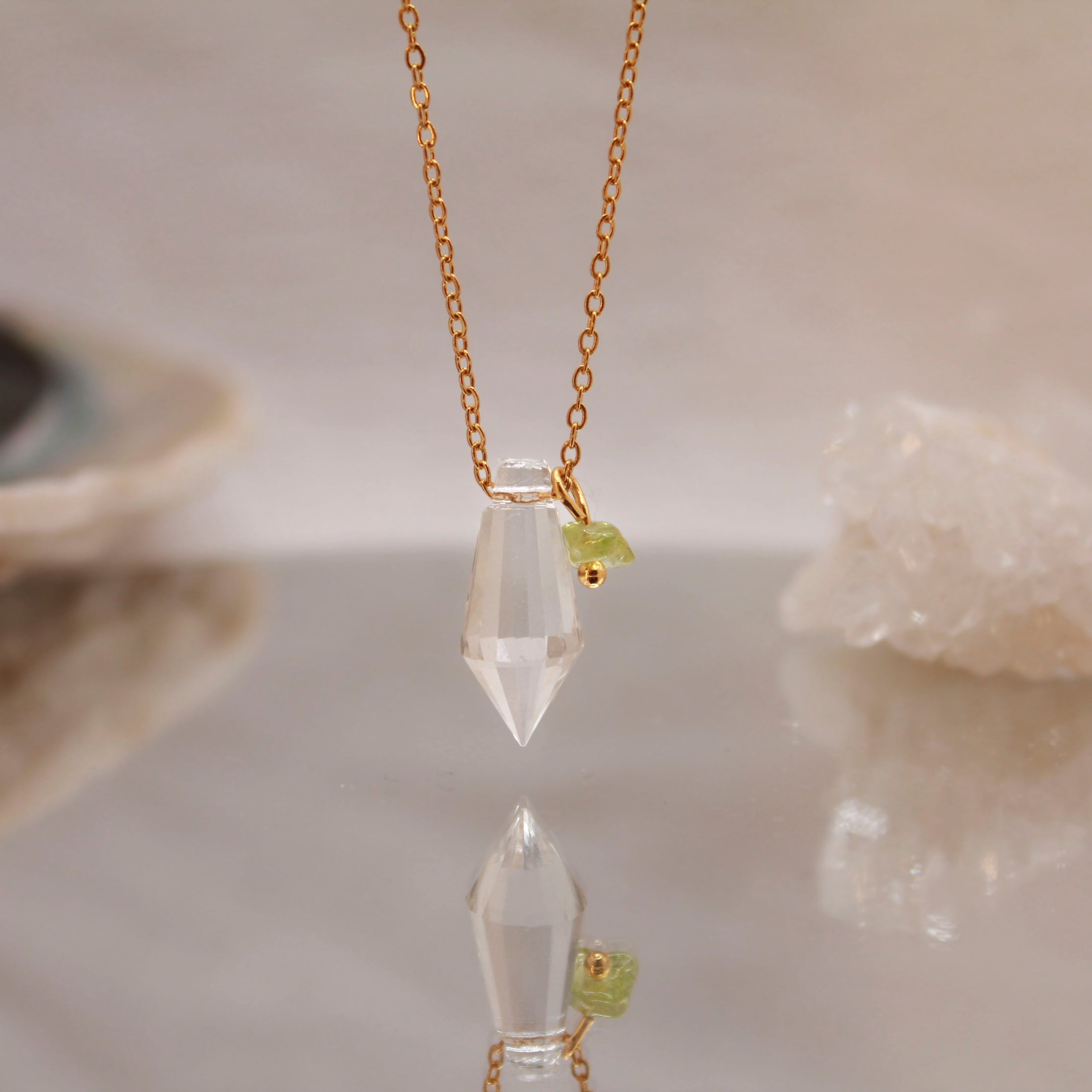 Collar Prisma y Chip | Peridoto u Olivina