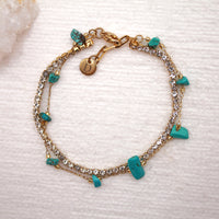 Pulsera Doble Shine Bright | Turquesina